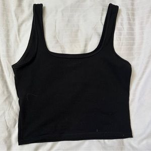 Hollister Ribbed Square-Necked Tank Top - Medium